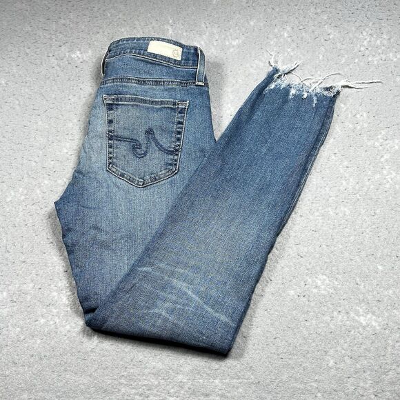 AG ADRIANO GOLDSCHMIED Jeans The Farrah High Rise Skinny Ankle Women’s 27R Fray - Picture 1 of 13
